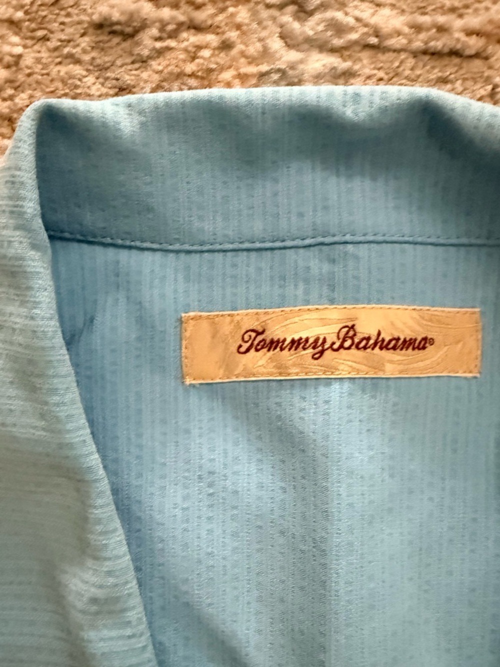 Tommy Bahama Light Blue Short-Sleeve Camp Shirt EUC - Picture 2 of 5